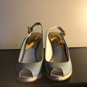 Michael Kors peep toe wedges